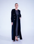Navy Blue Velvet Abaya