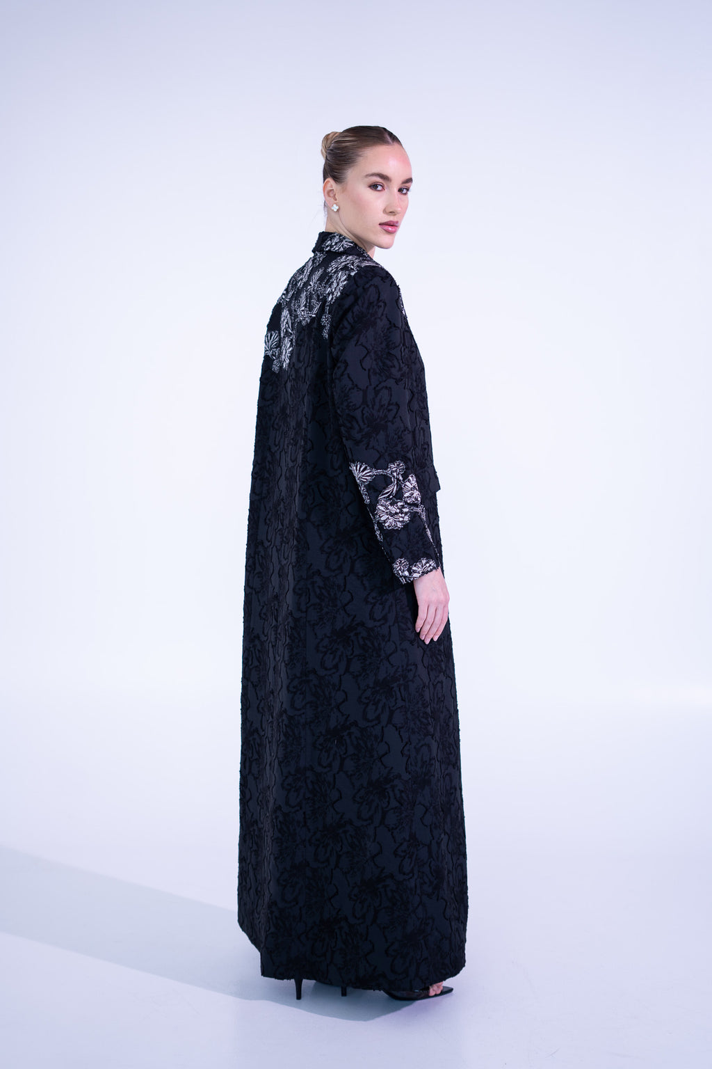 Jacquard Black Abaya