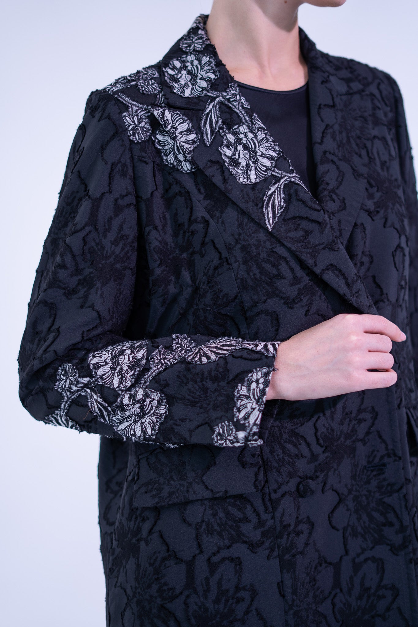 Jacquard Black Abaya