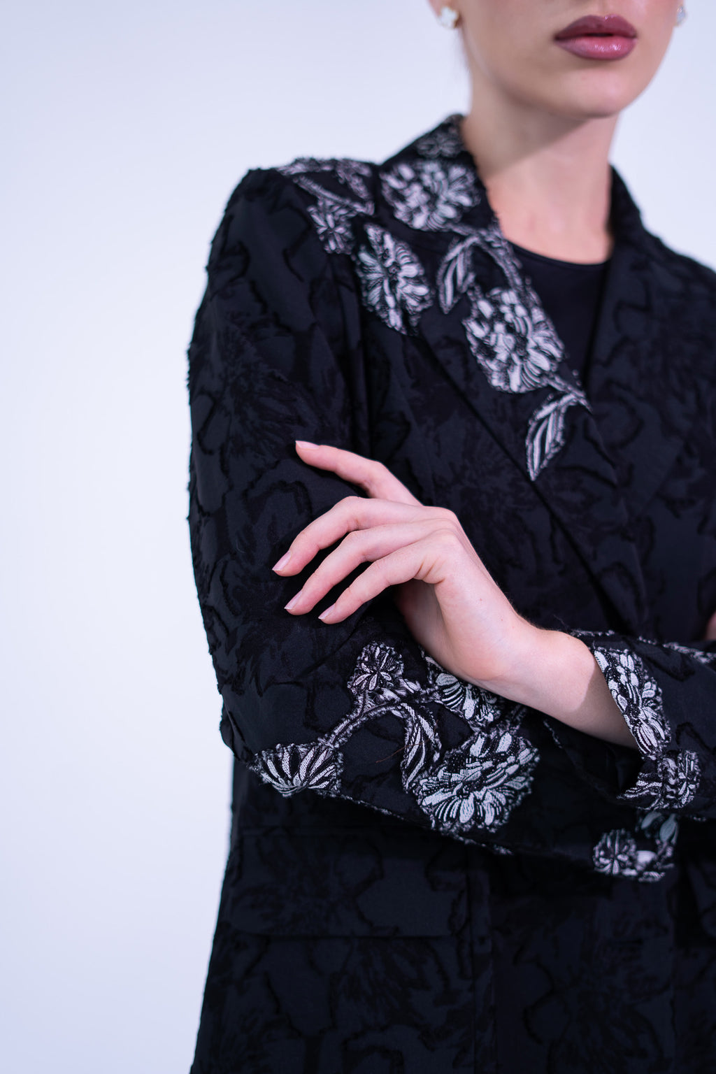 Jacquard Black Abaya
