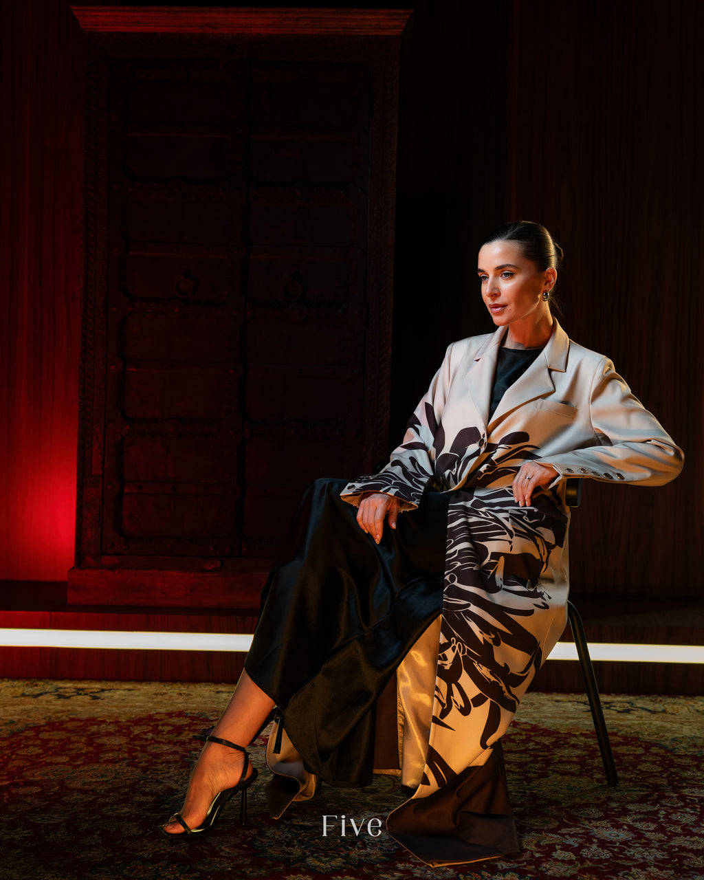 Maroon Printed Abaya