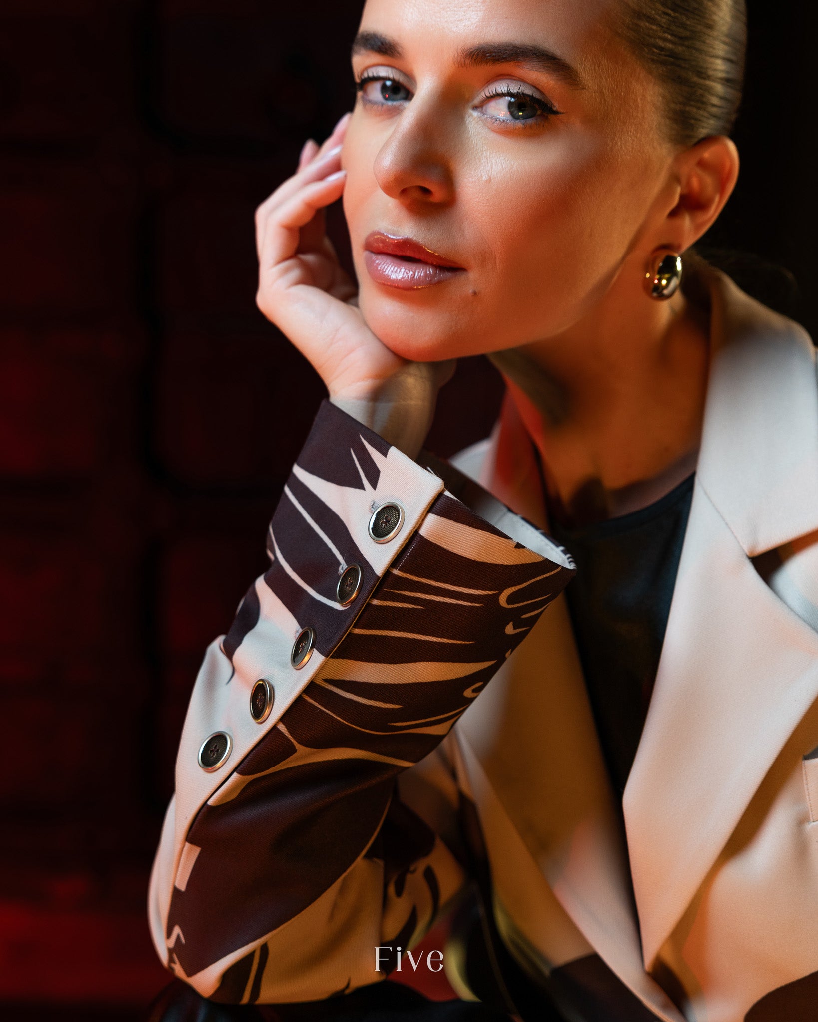 Maroon Printed Abaya