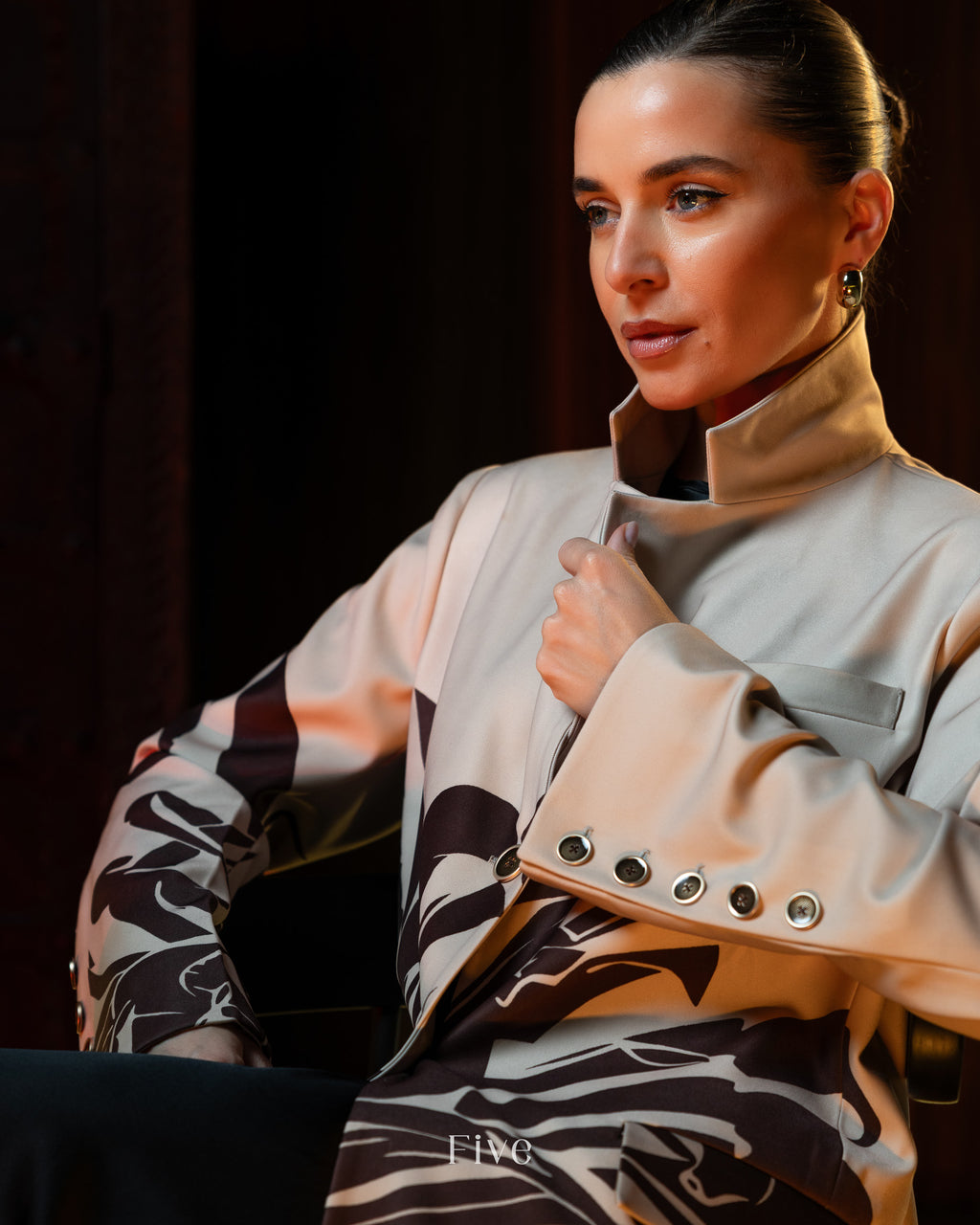 Maroon Printed Abaya