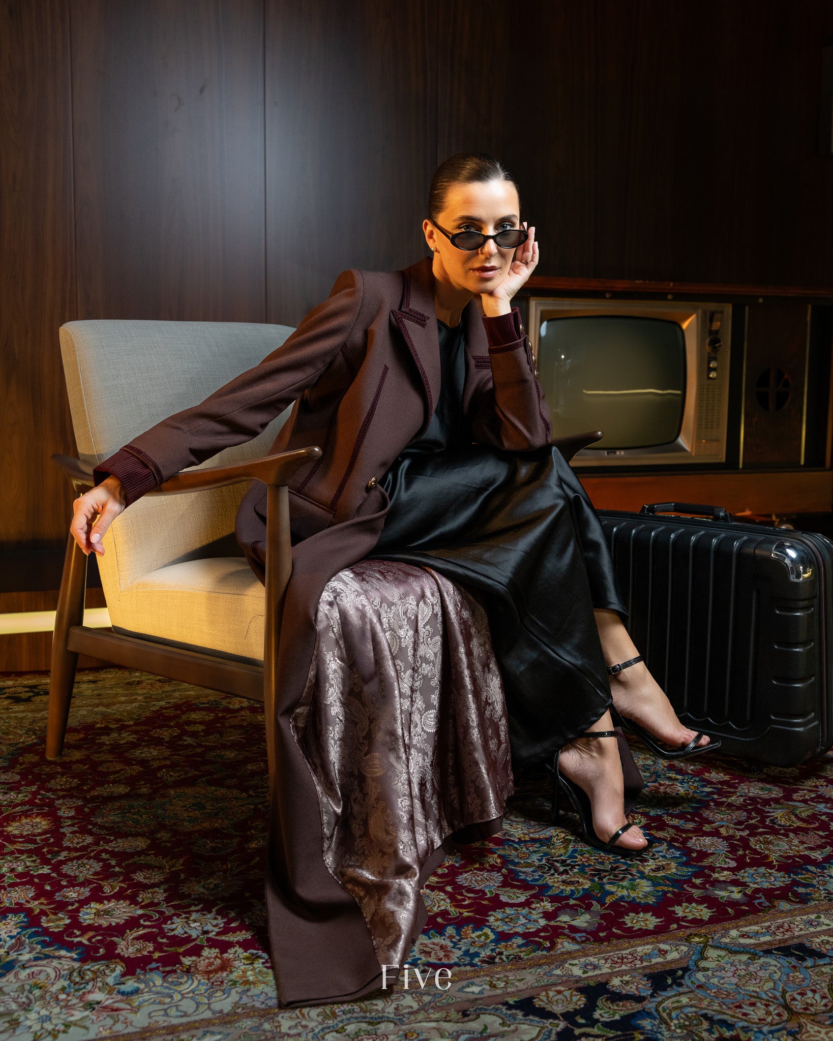 Etro Maroon Wool Abaya