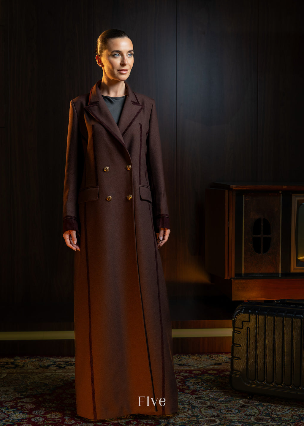 Etro Maroon Wool Abaya
