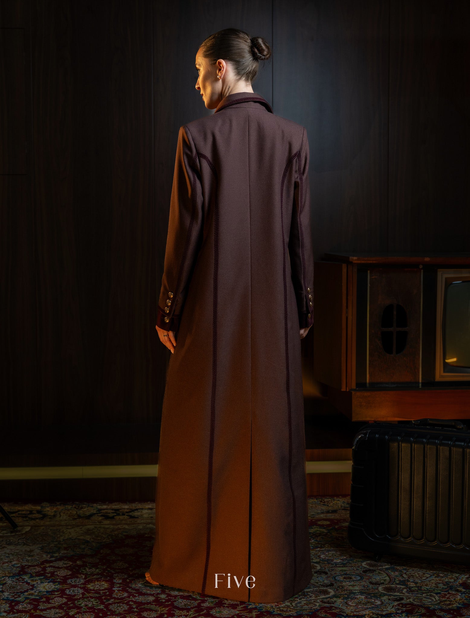 Etro Maroon Wool Abaya