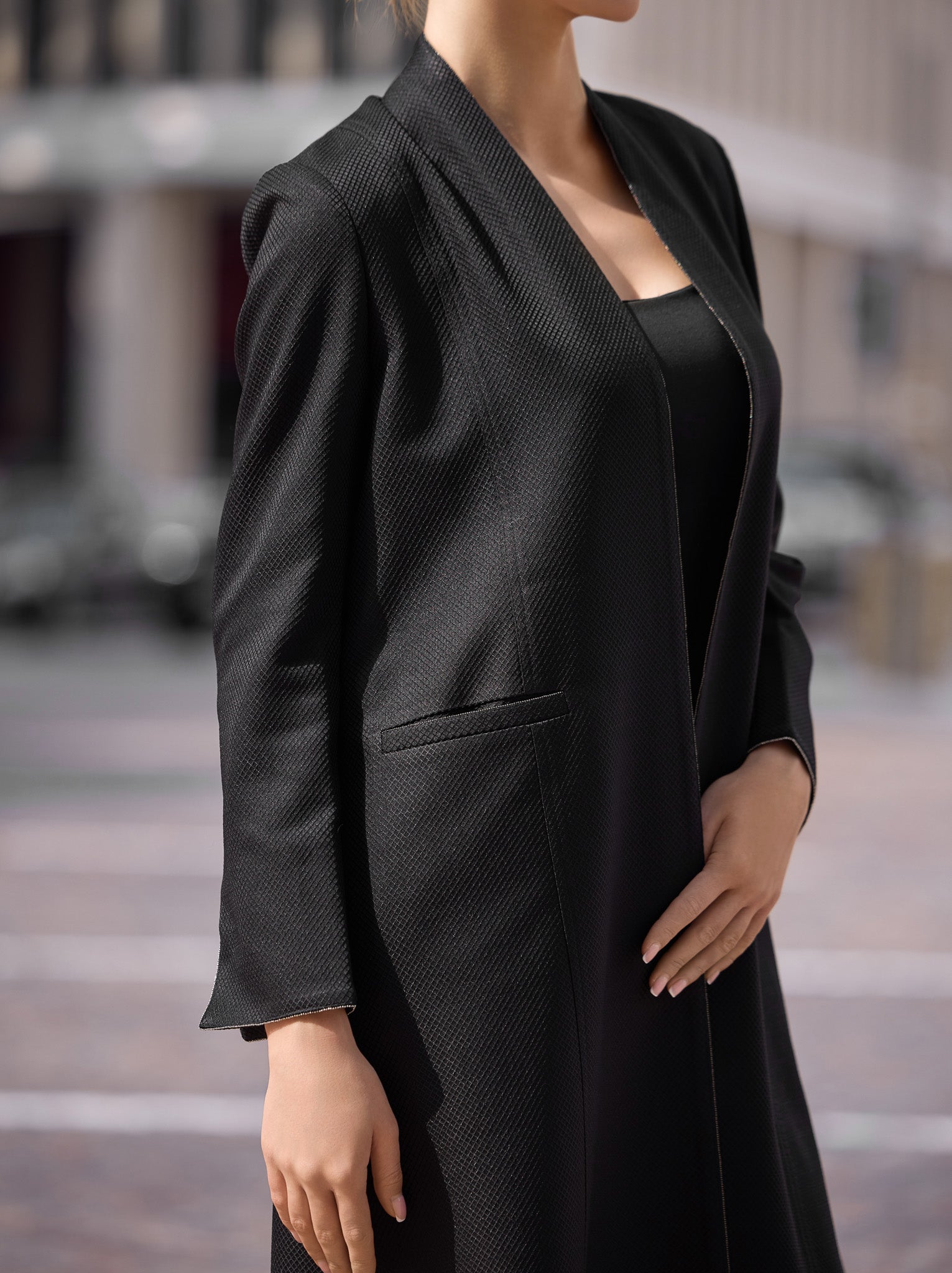 Black Jacquard Abaya