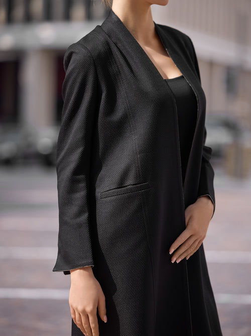 Black Jacquard Abaya