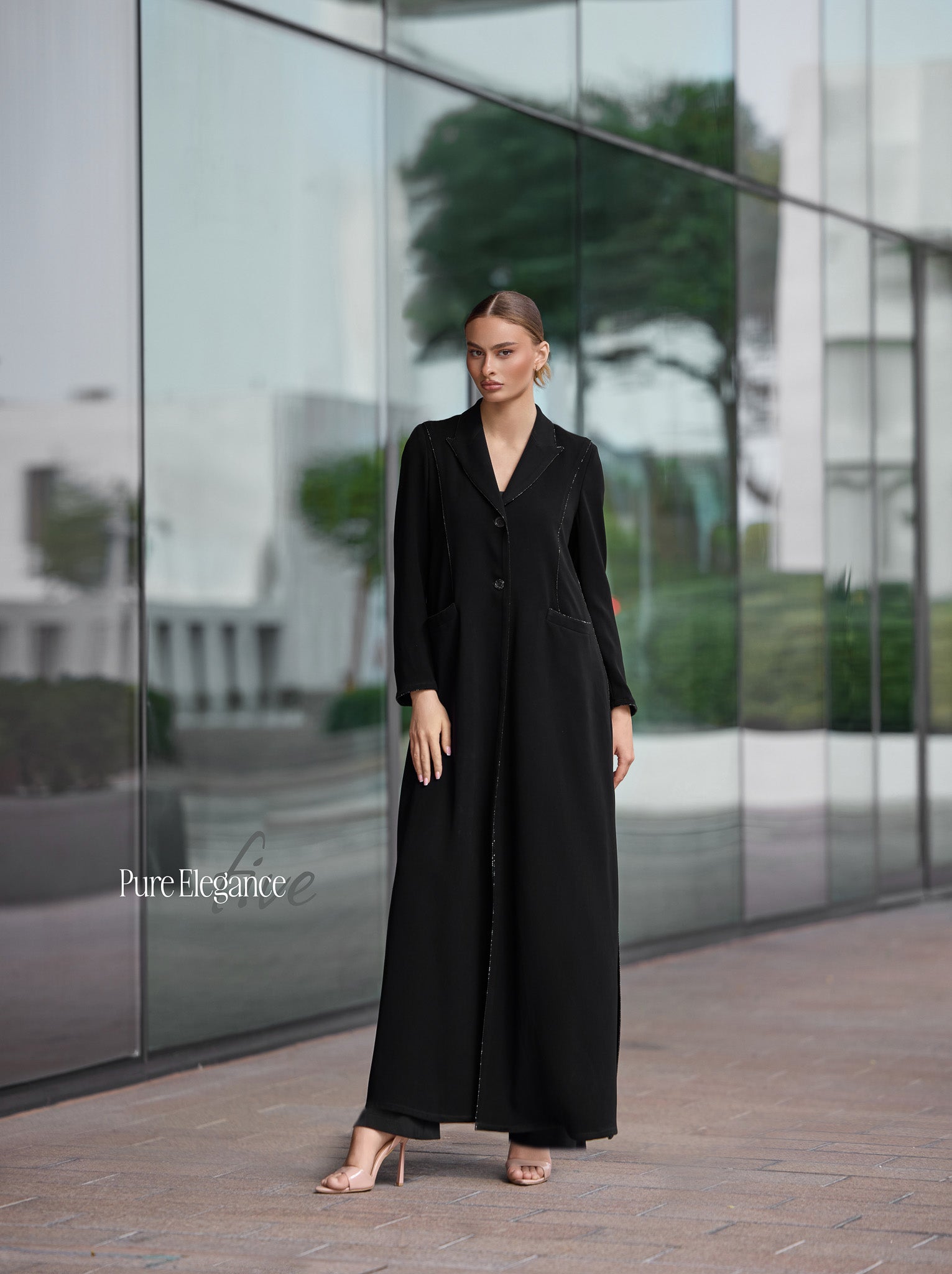 Black Japanese Crepe Abaya