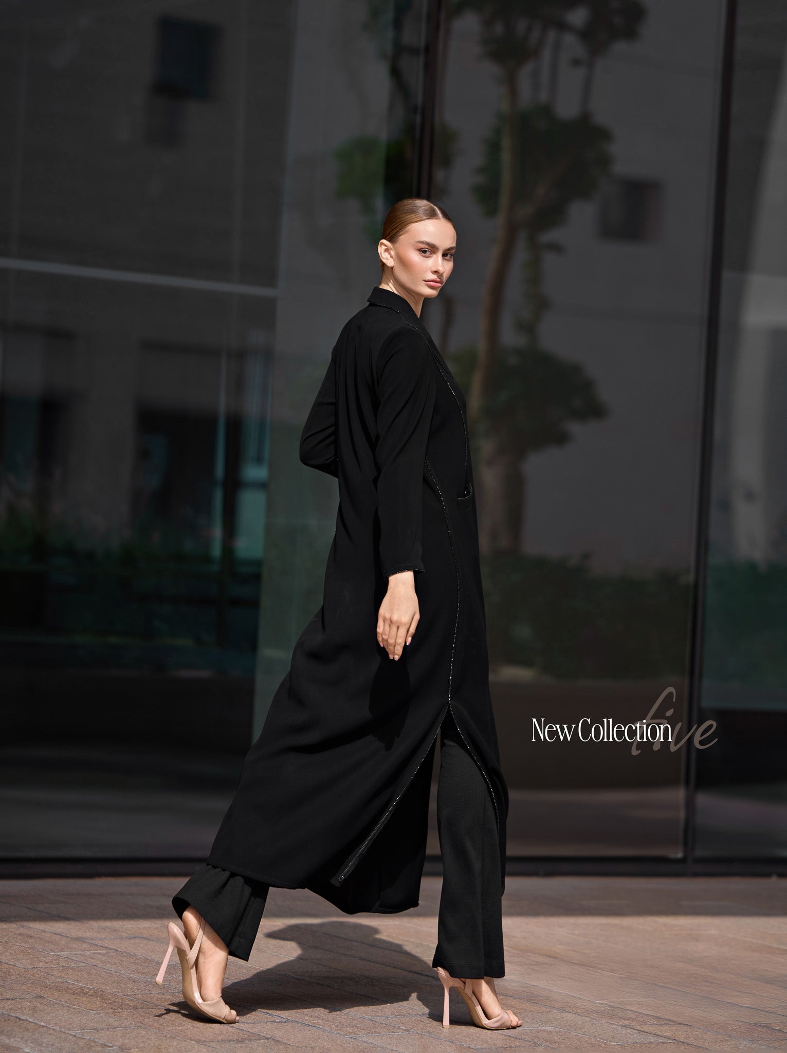 Black Japanese Crepe Abaya