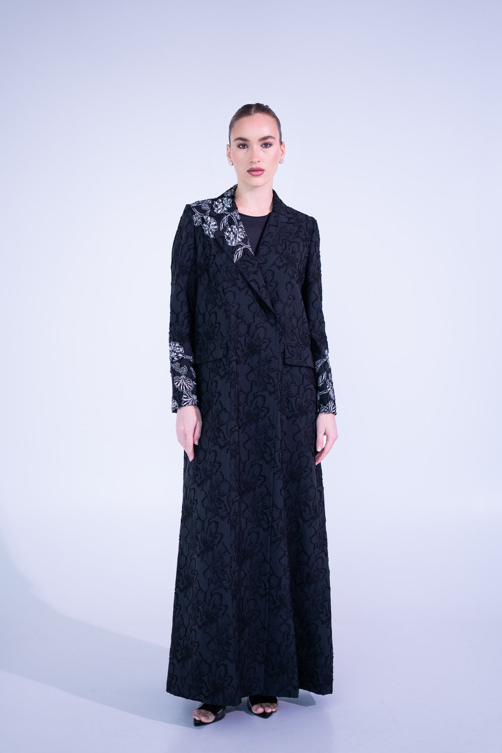 Jacquard Black Abaya