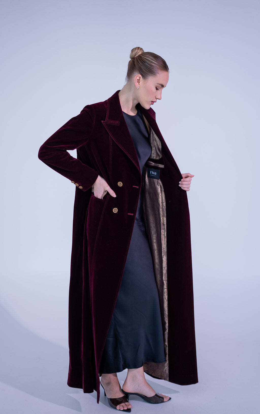 Maroon Velvet Abaya