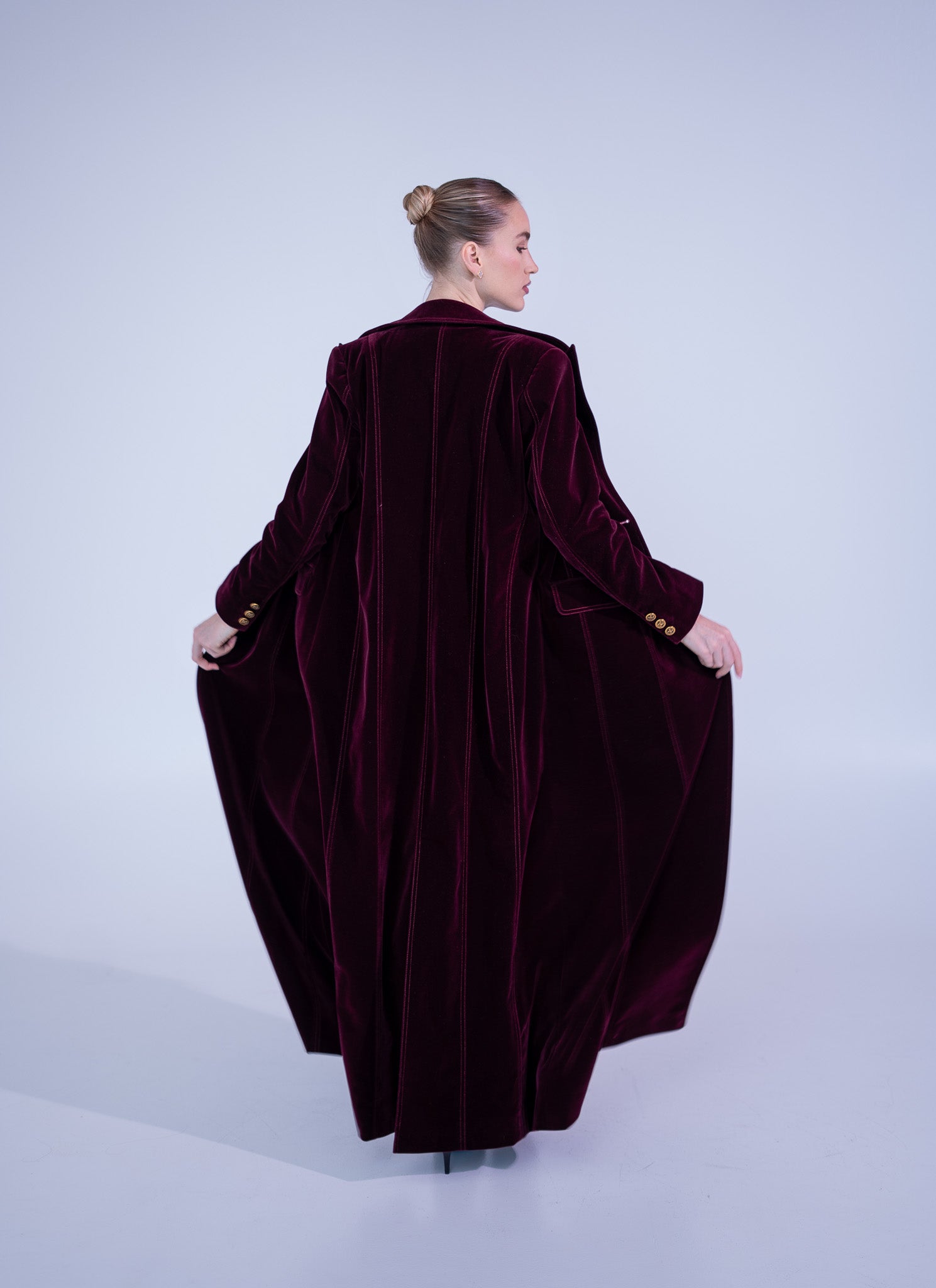 Maroon Velvet Abaya