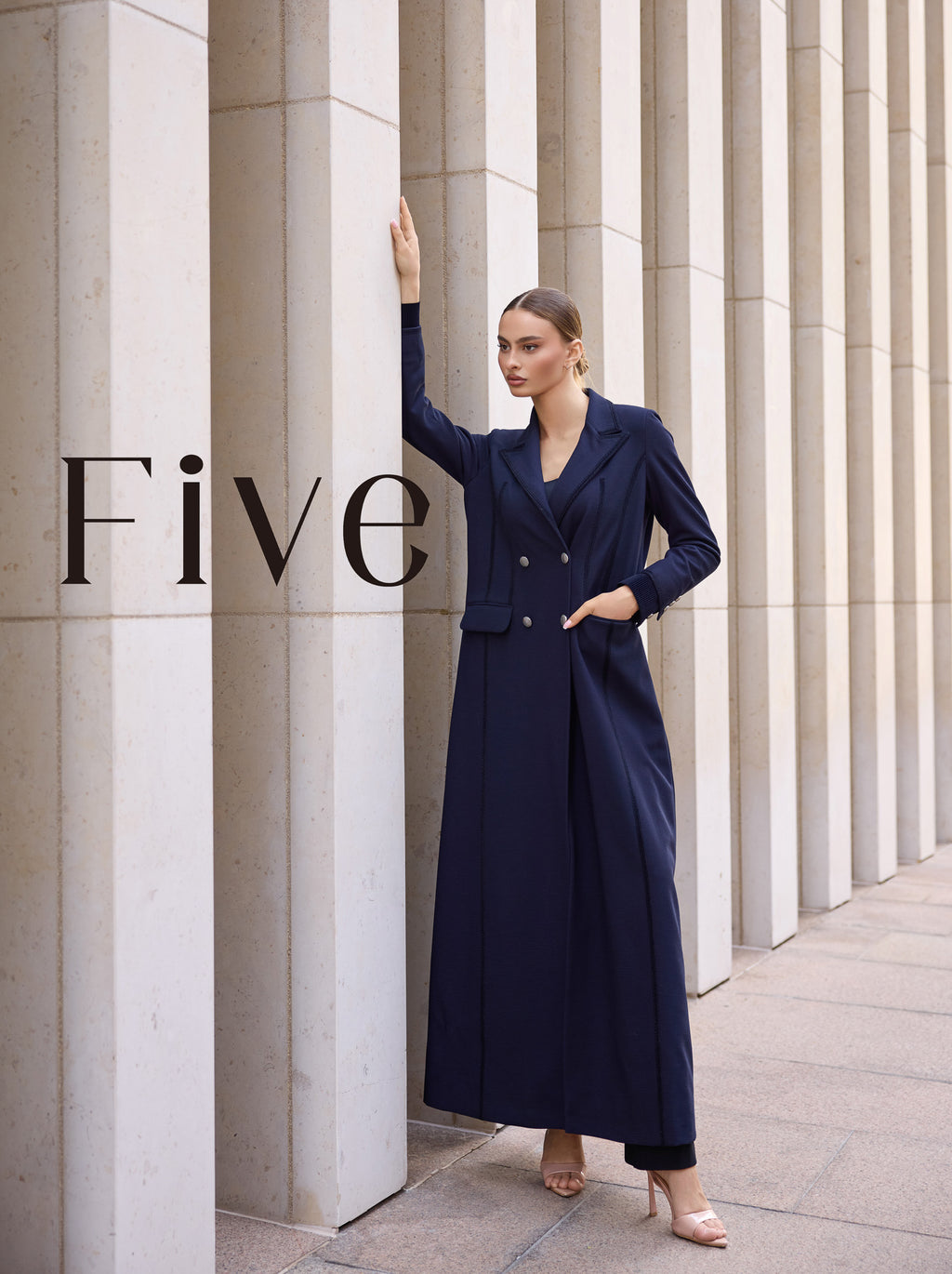 Navy Blue Wool Abaya