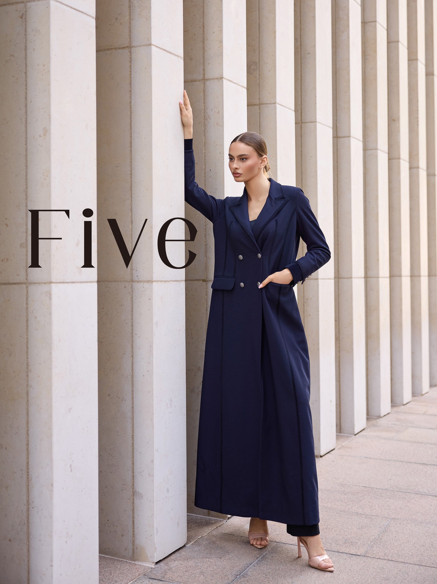 Navy Blue Wool Abaya