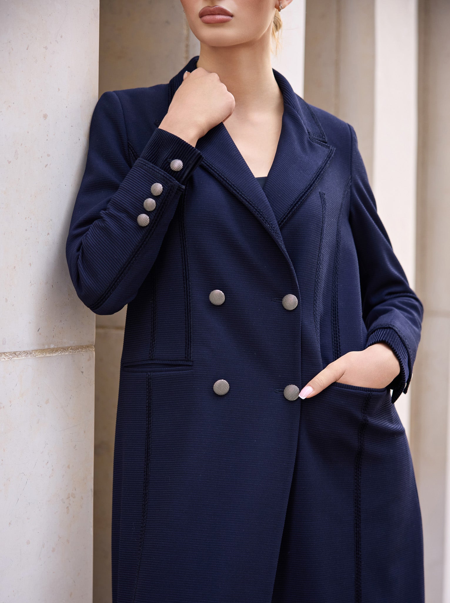 Navy Blue Wool Abaya