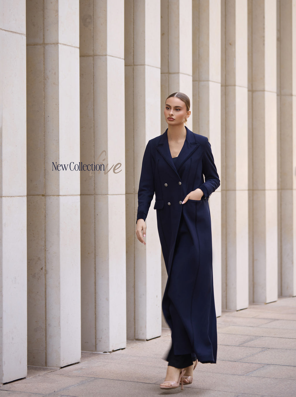 Navy Blue Wool Abaya