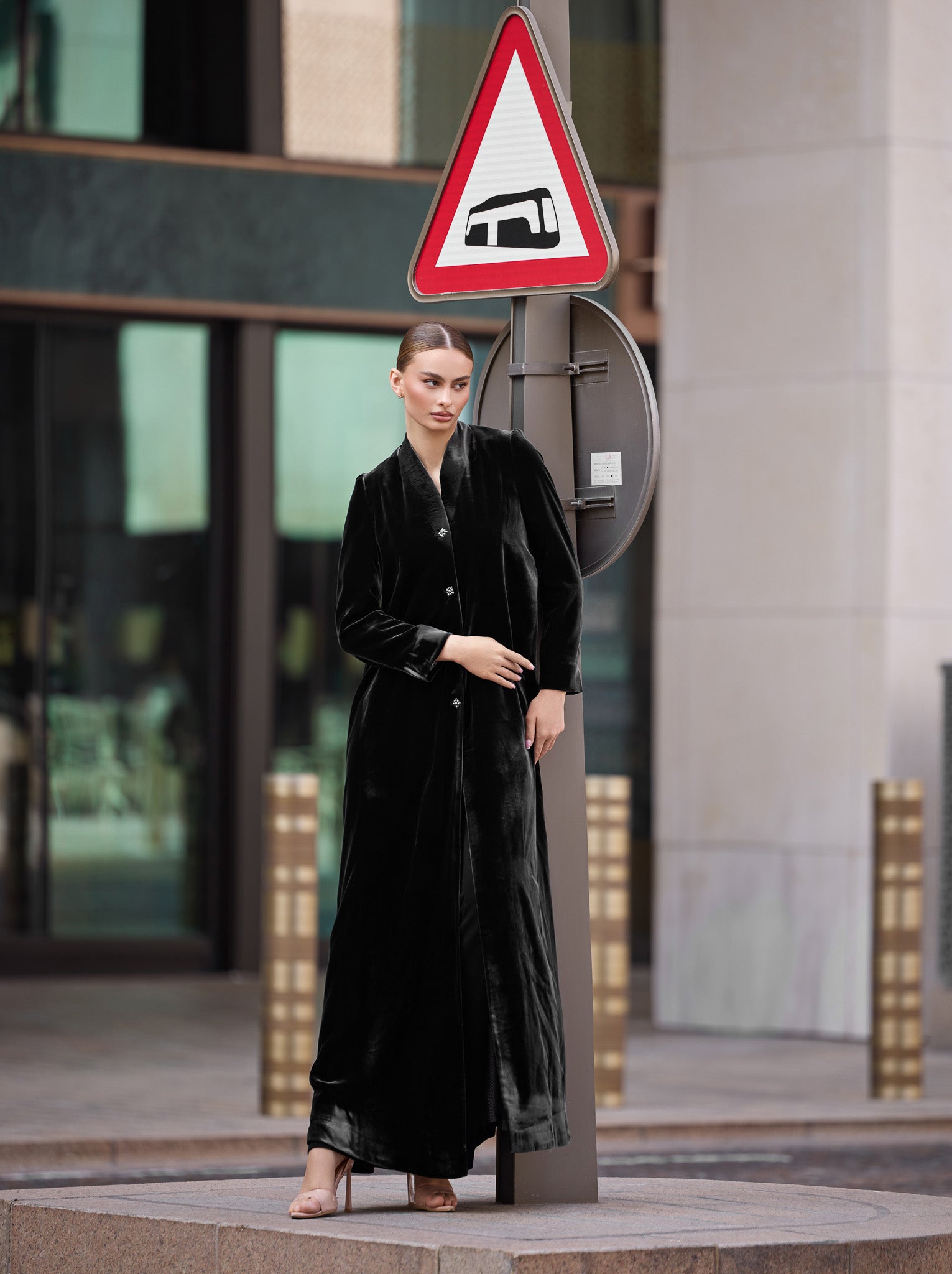 Olive Green Velvet Abaya